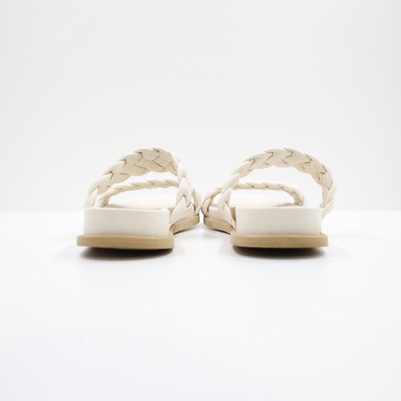 Dolce Vita Glade Stella Ivory Leather Braided Flat Slide Sandals - 7.5 - Picture 4 of 7
